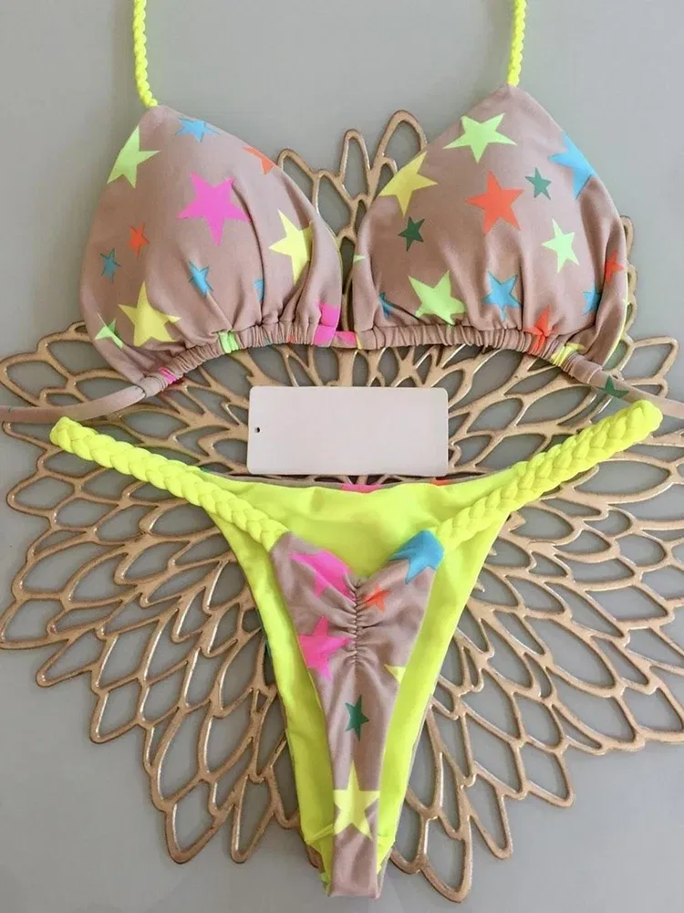 Color: Blue, Size: M - Bikini High Waist Swimsuit Sexy Thong Bikini Set Zebra Print Women Brazilian Swimwear 2023 New Biquini Swim Bathing Suits Women