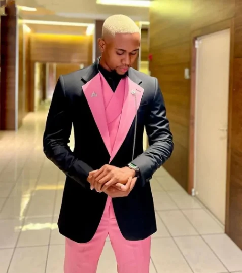 Color: Beige, Size: XXS - Black Pink Men Suits Wedding Prom Party Suit Single Breasted Blazer Sets Costume Homme trajes de vestir para hombre 3 Pieces
