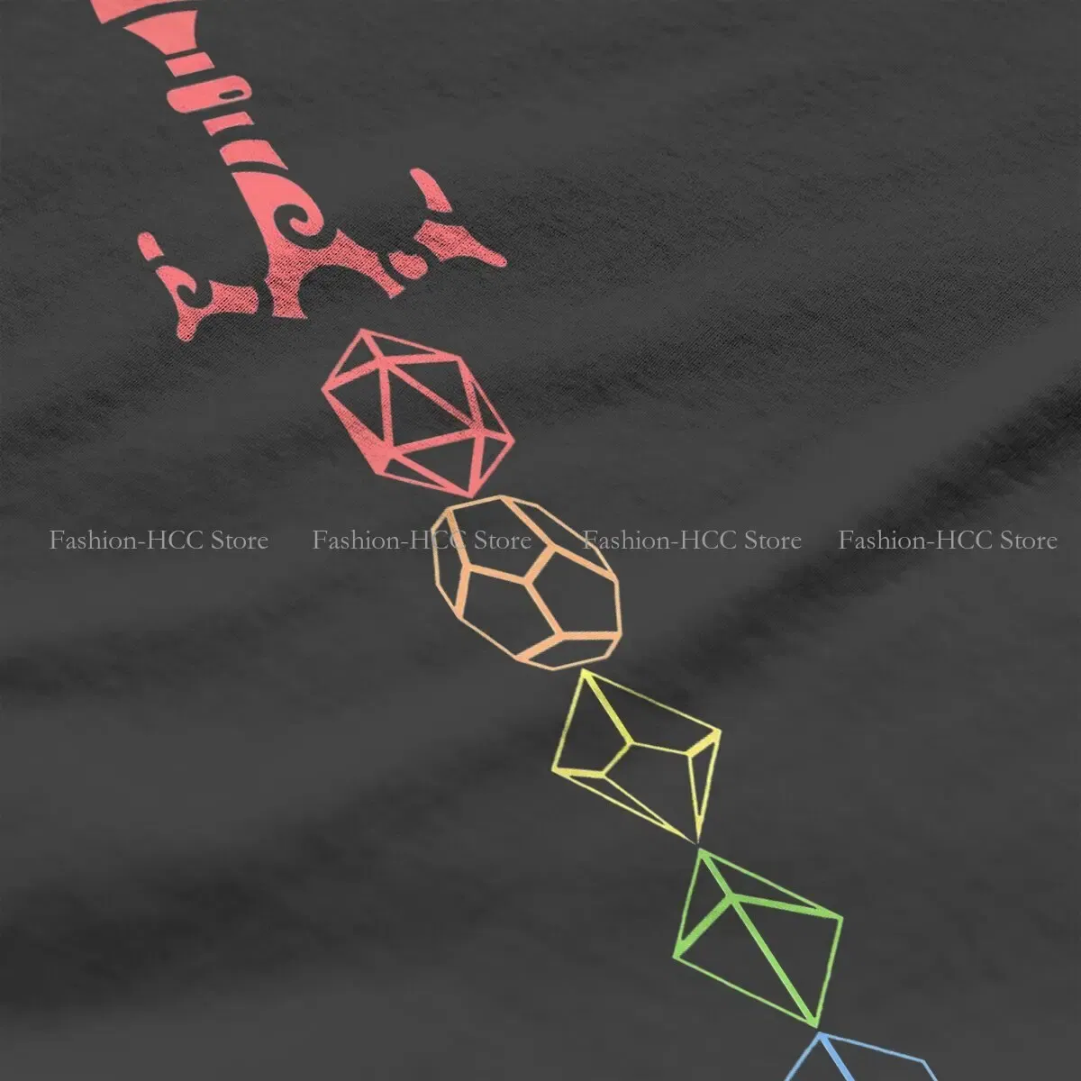 Color: WHITE, Size: XXL - Rainbow Dice Sword Tabletop RPG Gaming Unique Polyester TShirt DND Game Top Quality Hip Hop Graphic T Shirt Stuff