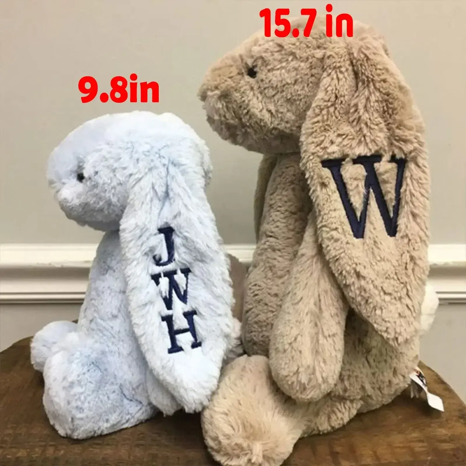 Color: Orange, Ships From: CN, Height: 100cm-150cm - Personalied Baby Gifts Embroidered Plush Bunny Toys with Kids Customized Name First Easter Boys Girls Birthday Gifts Children