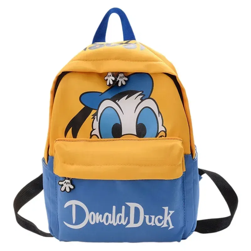 Color: Beige - Disney Cartoon Donald Duck Children's Backpack Cute Mickey Mouse Kindergarten Boys Girls Backpacks School Bags Children's Gifts