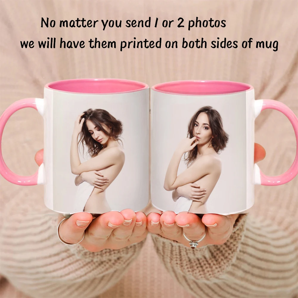 Color: Pink, Capacity: 301-400ml - Personalised Your Photo Mug, Custom NAME IMAGE TEXT Cup,Customize Coffee Mugs, Tea Cups, Mothers day, Wedding Gift 9 COLOURS