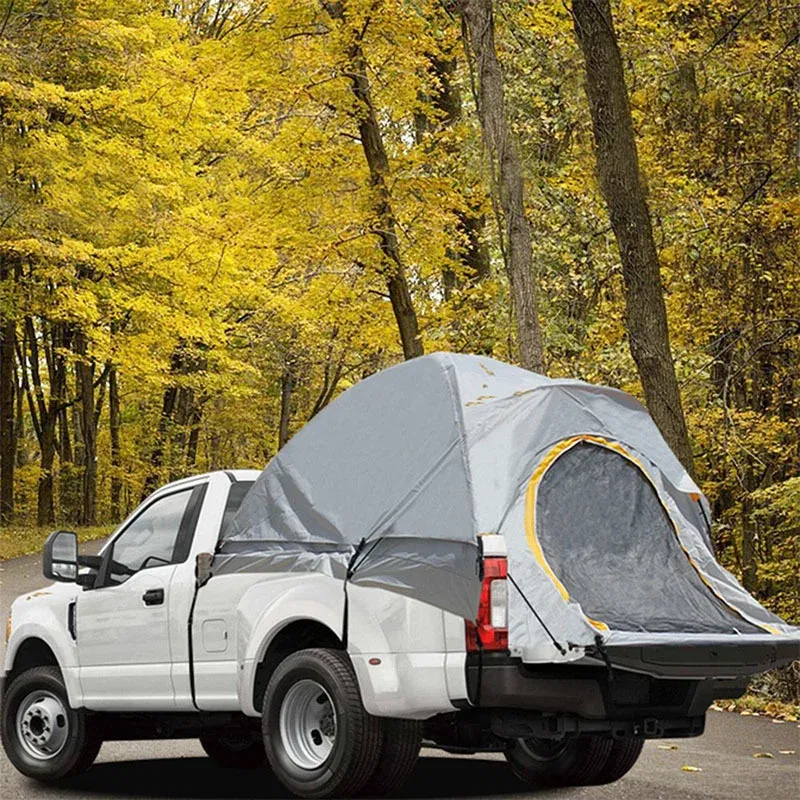 Color: GRAY - Pickup Truck Rear Box Tent Outdoor Self Drive Tour Car Tail Tent Fishing Rainproof Pickup Truck Tent Multifunctional Car Tent