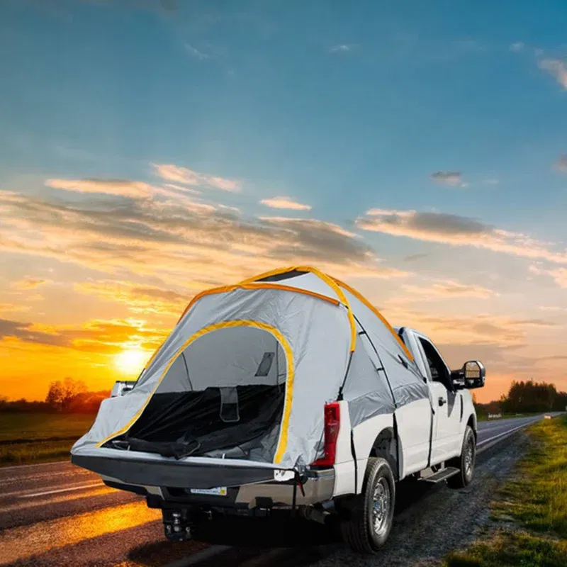 Color: GRAY - Pickup Truck Rear Box Tent Outdoor Self Drive Tour Car Tail Tent Fishing Rainproof Pickup Truck Tent Multifunctional Car Tent