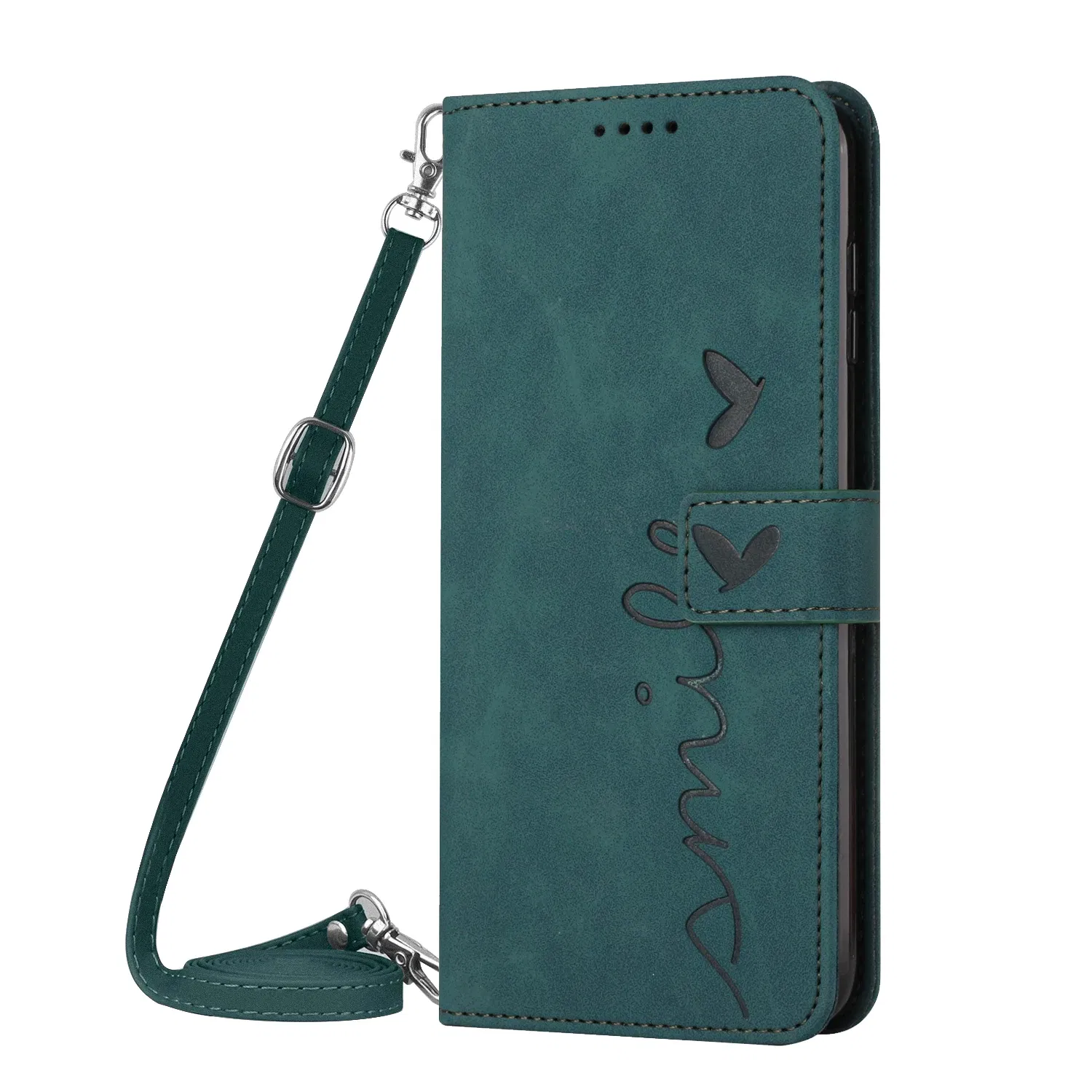 Color: Trans-dark Pink, Ships From: CHINA, Material: Denim - Love Heart Strap Leather Crossbody Phone Wallet Case Book Stand For Google Pixel 8 7 Pro 8A 7A 6A Girls Cute Shoulder Cover