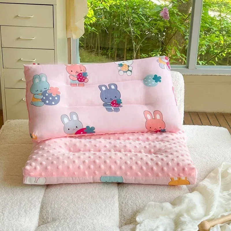 Color: Clear - Soft baby pillow Comfortable velvet newborn pillow Baby sleep headrest Breathable baby pillow Mom's Love