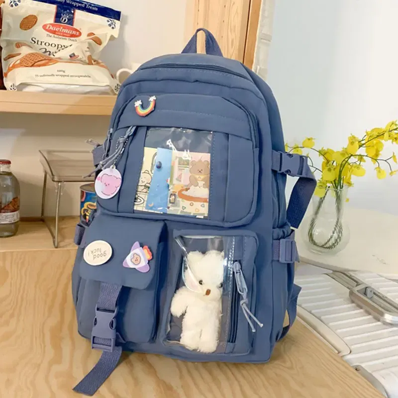 Color: green - Cute Girls Backpack Fashion Cartoon Teen Student School Backpack Lovely Women's Bag Versatile Laptop Girl's School Bag