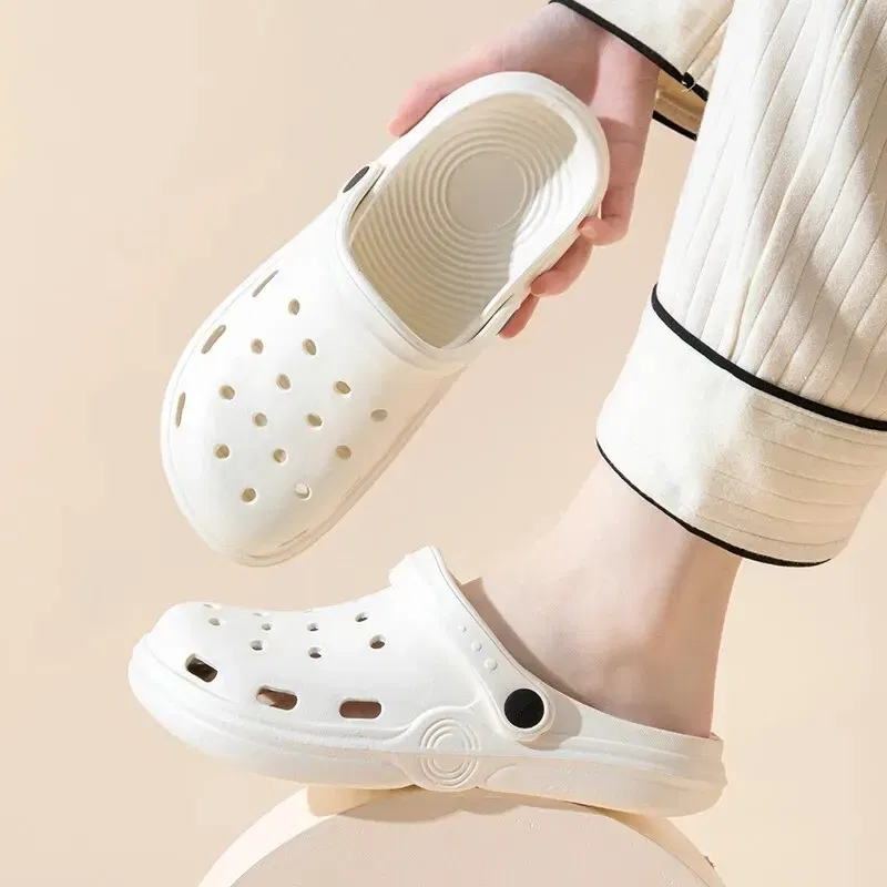 Shoe Size: 38, Color: Pink - Dongdong Shoes Women's New Trendy Summer Thick Sole Increase Anti Slip Fashion Work Beach Baotou Slippery Sandals Zyt2354