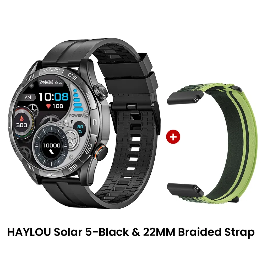 Color: black, Ships From: CHINA - New! HAYLOU Solar 5 Voice Calling Smartwatch 1.58'' AMOLED Display 60Hz Smart Watch 24H Health Monitoring Sports Smartwatch for