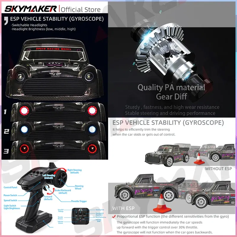 Color: Blue - RC Racing Car 1/16 UD1604 UD1603 Ud1607 UD1608 RC Car High Speed 2.4G Brushless 4WD Drift Remote Control Drift Car Toys For Boys
