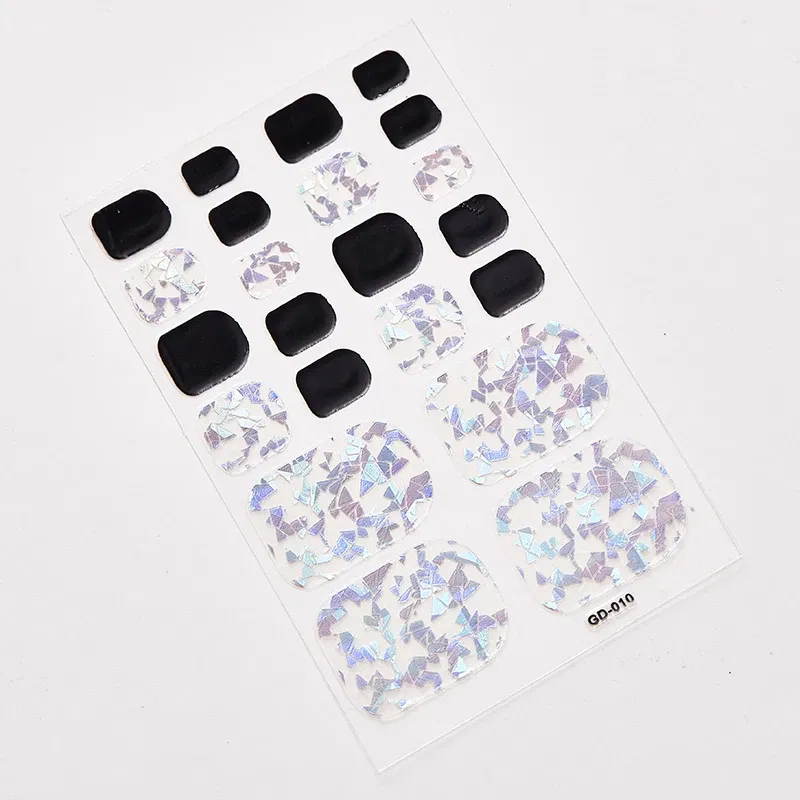 Color: SKY BLUE - 22 Tips/Sheet Women Salon Fashion Nail Stickers Designed Full Beauty Full Cover Nail Stickers Novidades Nails Sticker Designer