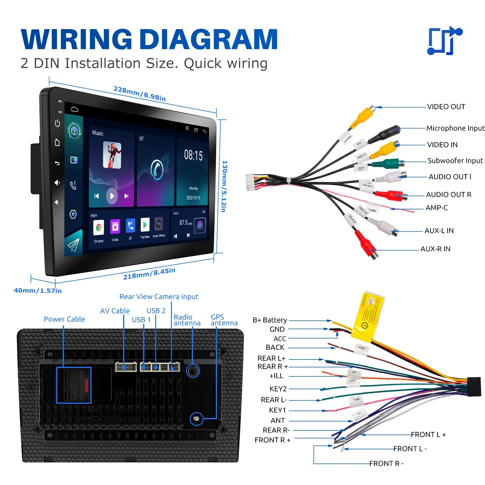 Color: Fuchsia, Ships From: CHINA - ESSGOO Car Radio Wireless Carplay Android Auto 2 Din 7"/9" GPS Navigator MP5 Player Glass Screen  Wi-Fi FM BT Car Stereo