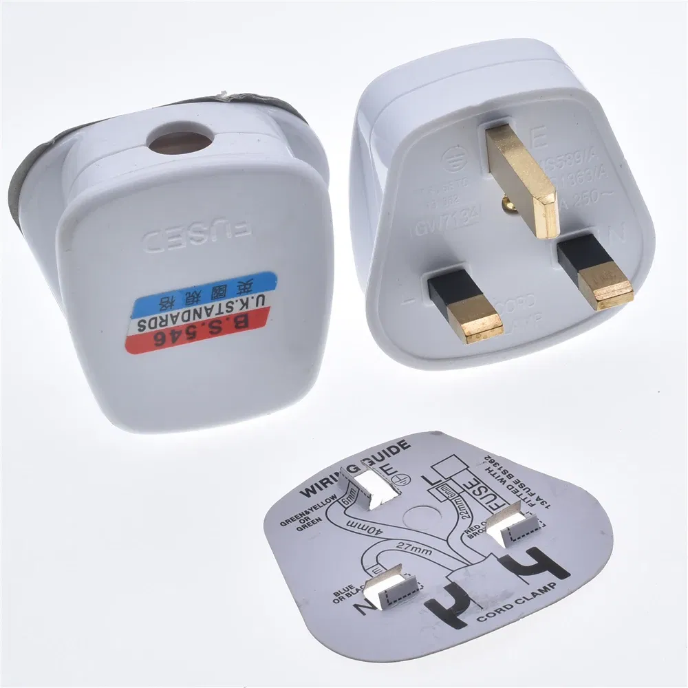 UK British mains plug 3 Pin 13A Plugs Grounded 250V 3 Pin fused BS1363 adaptor POWER cable connector wire converter UK STANDARDS