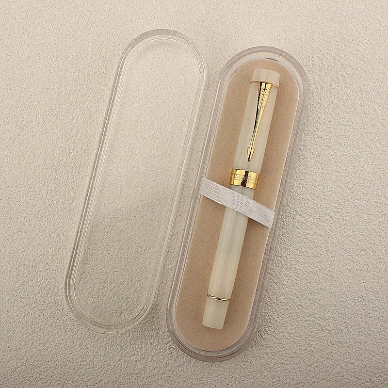 Color: black, Nib Size: EF - JINHAO 100 Centennial Fountain Pen Resin Gold Clip Nib EF F M Students Pens Business Stationery School Office Supplies PK 9019