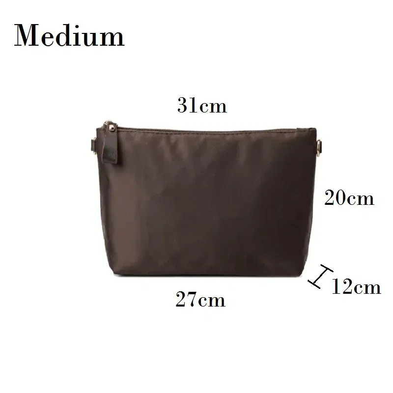 Color: Khaki - Nylon Organizer Insert Bag Women Nylon Travel Insert  Travel Makeup Bag Traveling Multi-functional Makeup Insert Bags