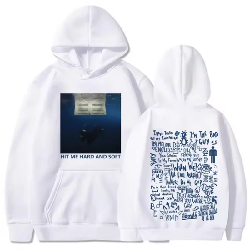 Color: Brown, Size: XXL - 2024 Hit Me Hard and Soft Tour Hoodie Billie Hoodie Men's Hoodie Sudaderas Men's Casual Sports
