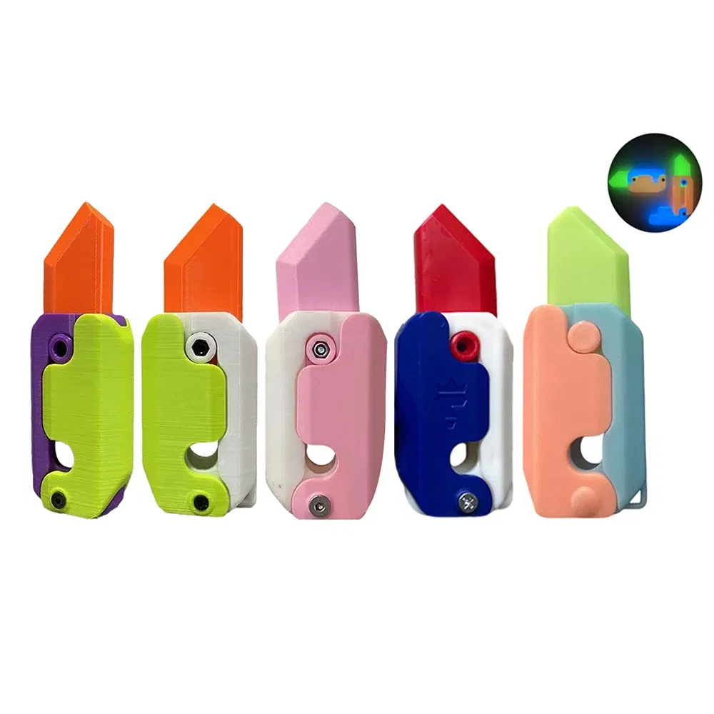 Color: REDDISH BROWN, Ships From: CHINA - Gravity Folding Claw Knife Radish Knife 3d Printing Gravity Knife Small Radish Knife Push Card Decompression Fidget  Mini Toy