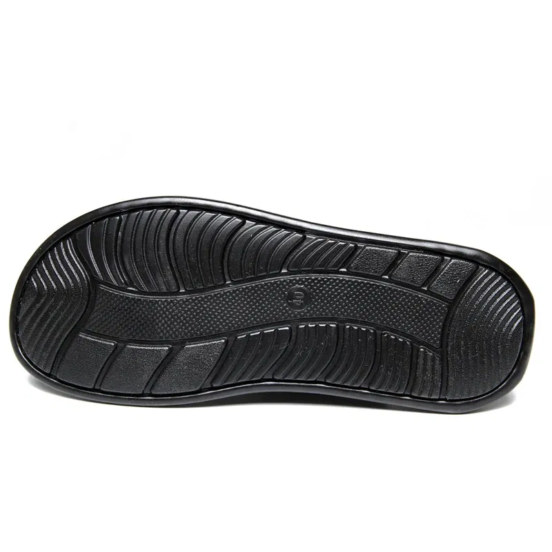 Color: Chocolate, Shoe Size: 42 - Summer Men Sandals Casual  Genuine Leather Leisure Sandals Designer Shoes Men