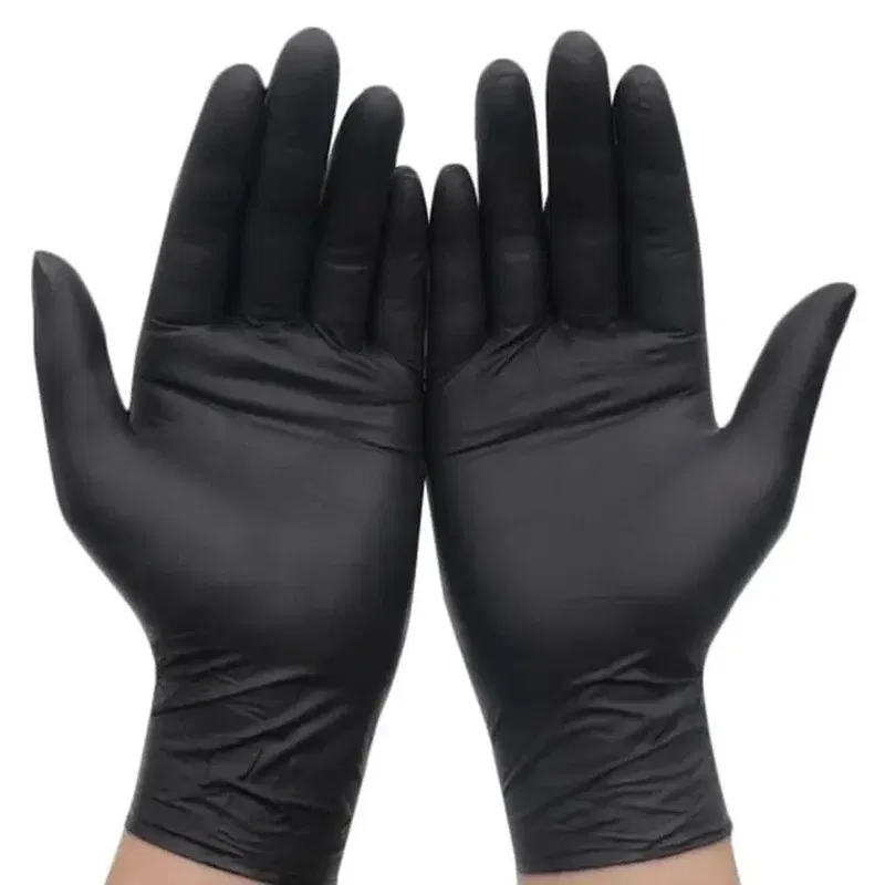 Disposable Black Nitrile Gloves for Household Use Latex Free Powder Free Cleaning Gloves Tattoo Hairdressing Tools
