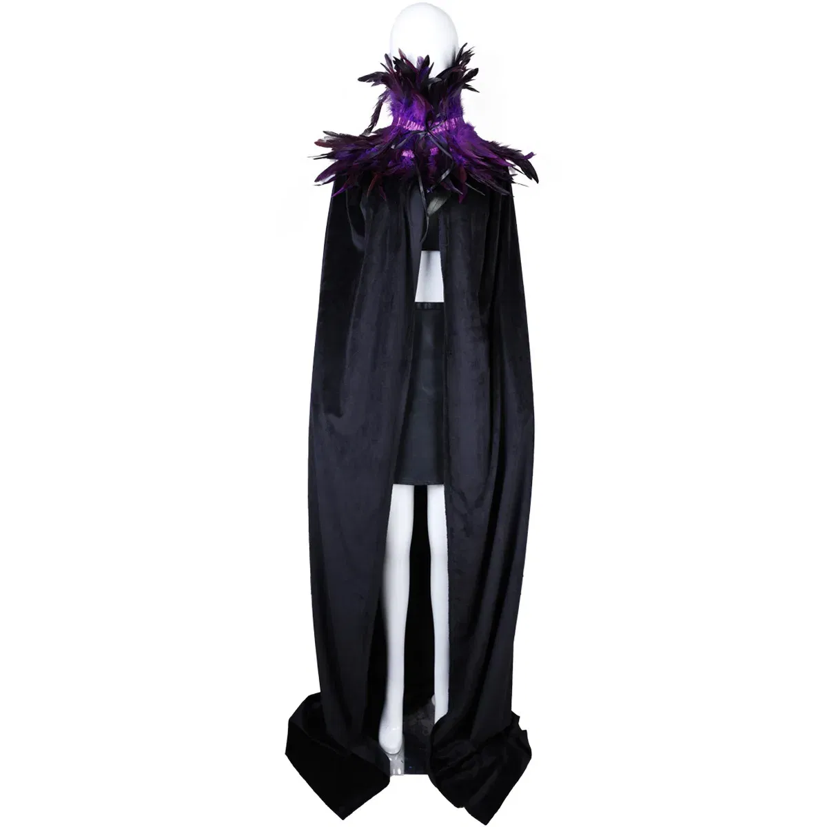 Color: PURPLE - Feather Shawl With  Elegant Gothic Style Cloak With Soft Feathers Perfect For Halloween Or Cosplay