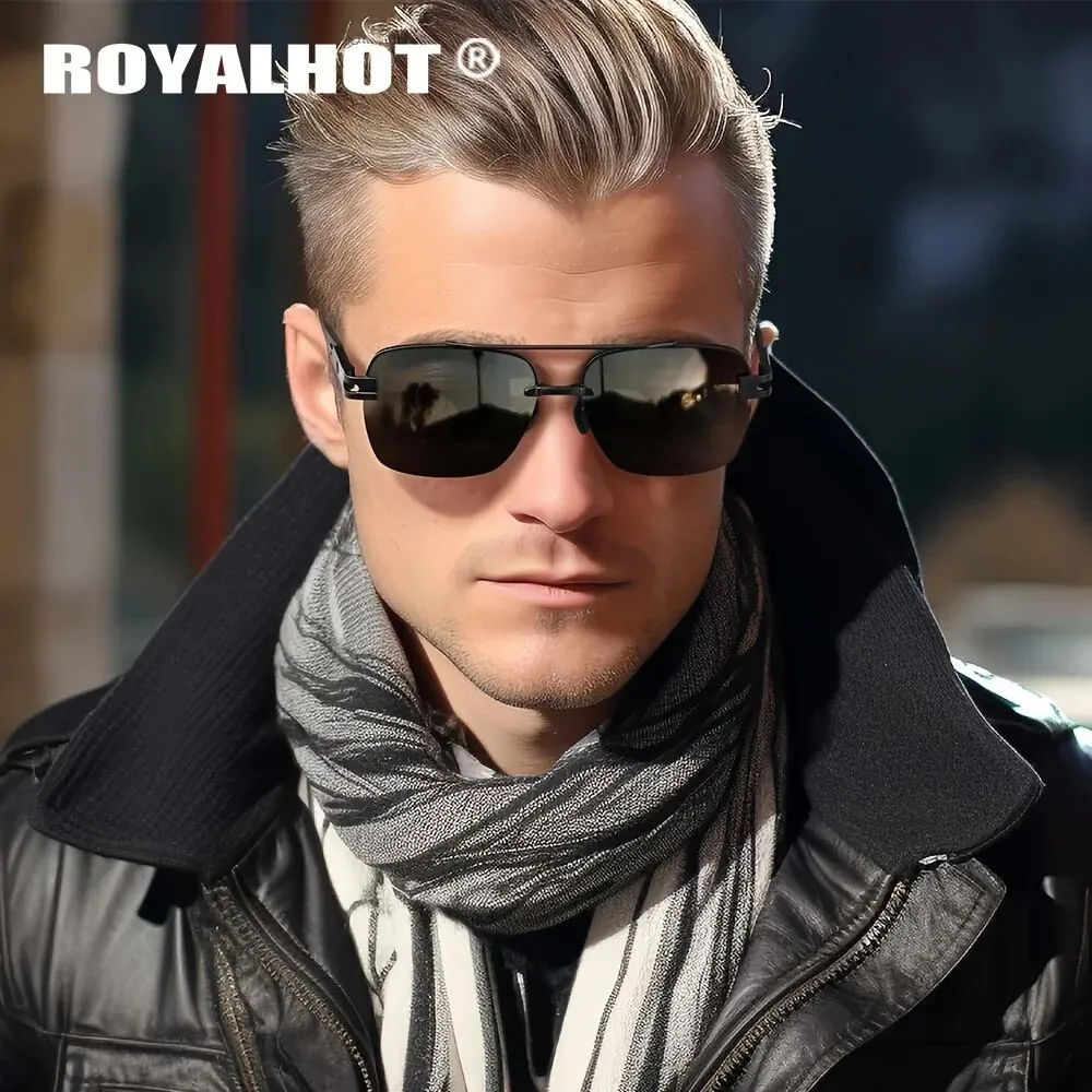 Lenses Color: GRAY - RoyalHot Unisex Polarized Classic Metal Oval Border Sunglasses Driving Sun Glasses,rh004