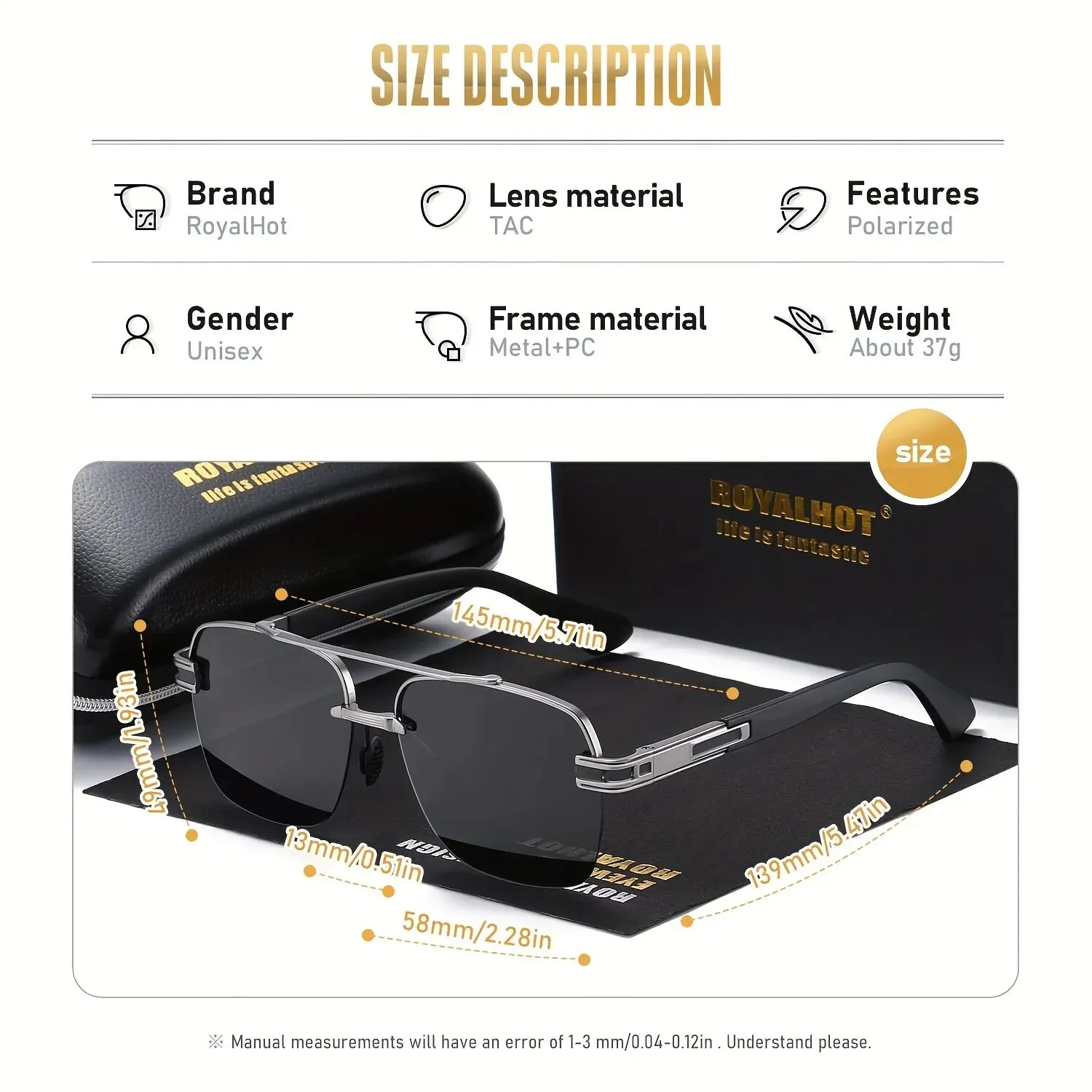 Lenses Color: GRAY - RoyalHot Unisex Polarized Classic Metal Oval Border Sunglasses Driving Sun Glasses,rh004