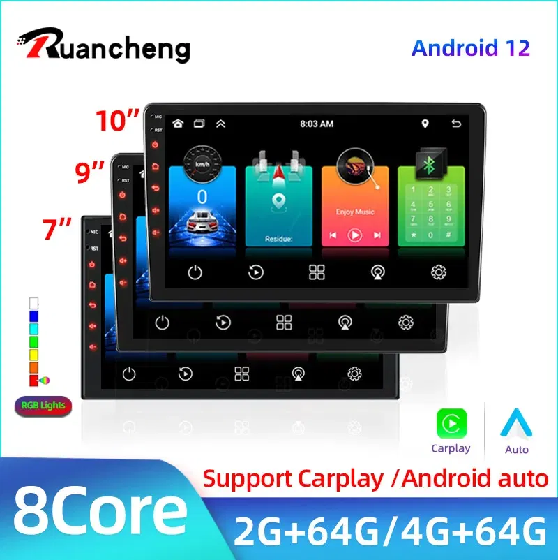 Color: Yellow, Ships From: Poland - 2 din 7 9 10 inch Car play Android Radio Multimedia CarPlay Android Auto 2 din stereo receiver Player 2DIN GPS 4 8 Core 4G 64G