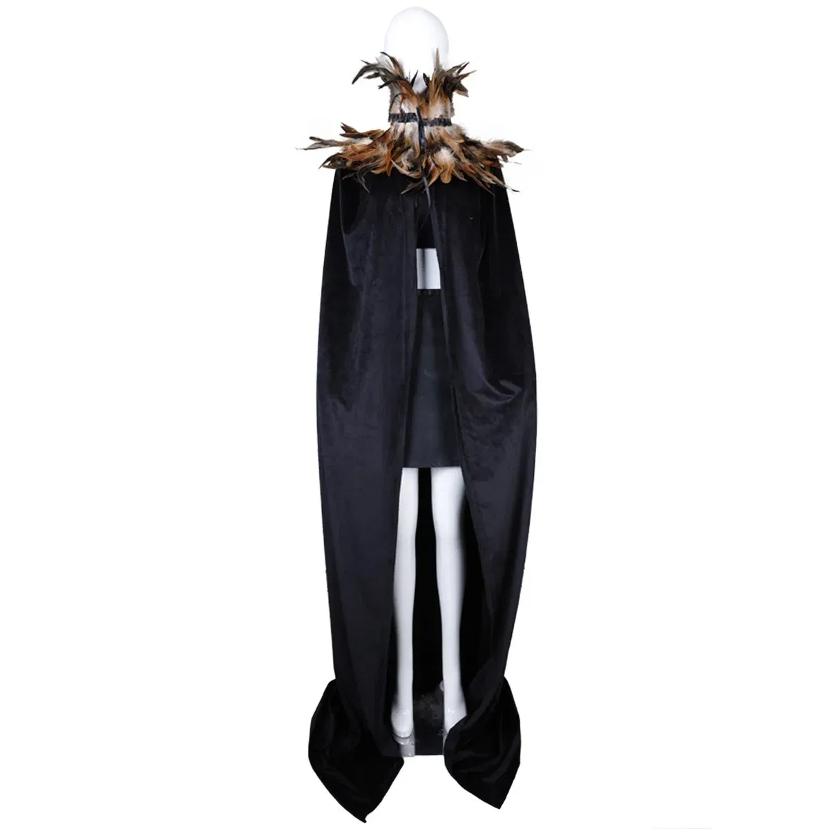 Color: Yellow - Feather Shawl With  Elegant Gothic Style Cloak With Soft Feathers Perfect For Halloween Or Cosplay