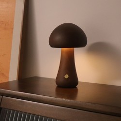 GlowMush Wooden Mushroom LED Night Light