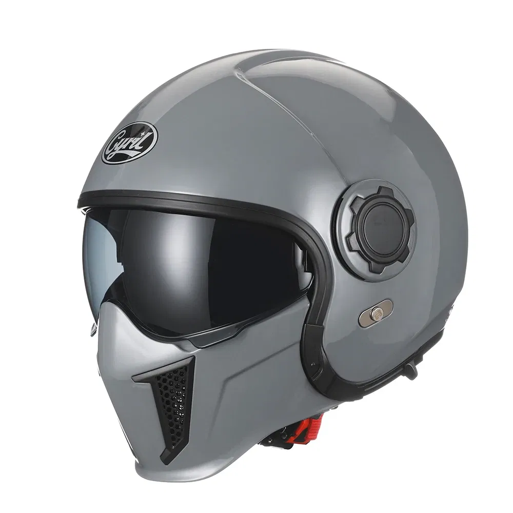 Color: Blue, Size: XXL - Modular Motorcycle Helmet Full Face Open Face Retro Helmets DOT ECE APPROVED CYRIL OP12A Capacete De Moto Masculino