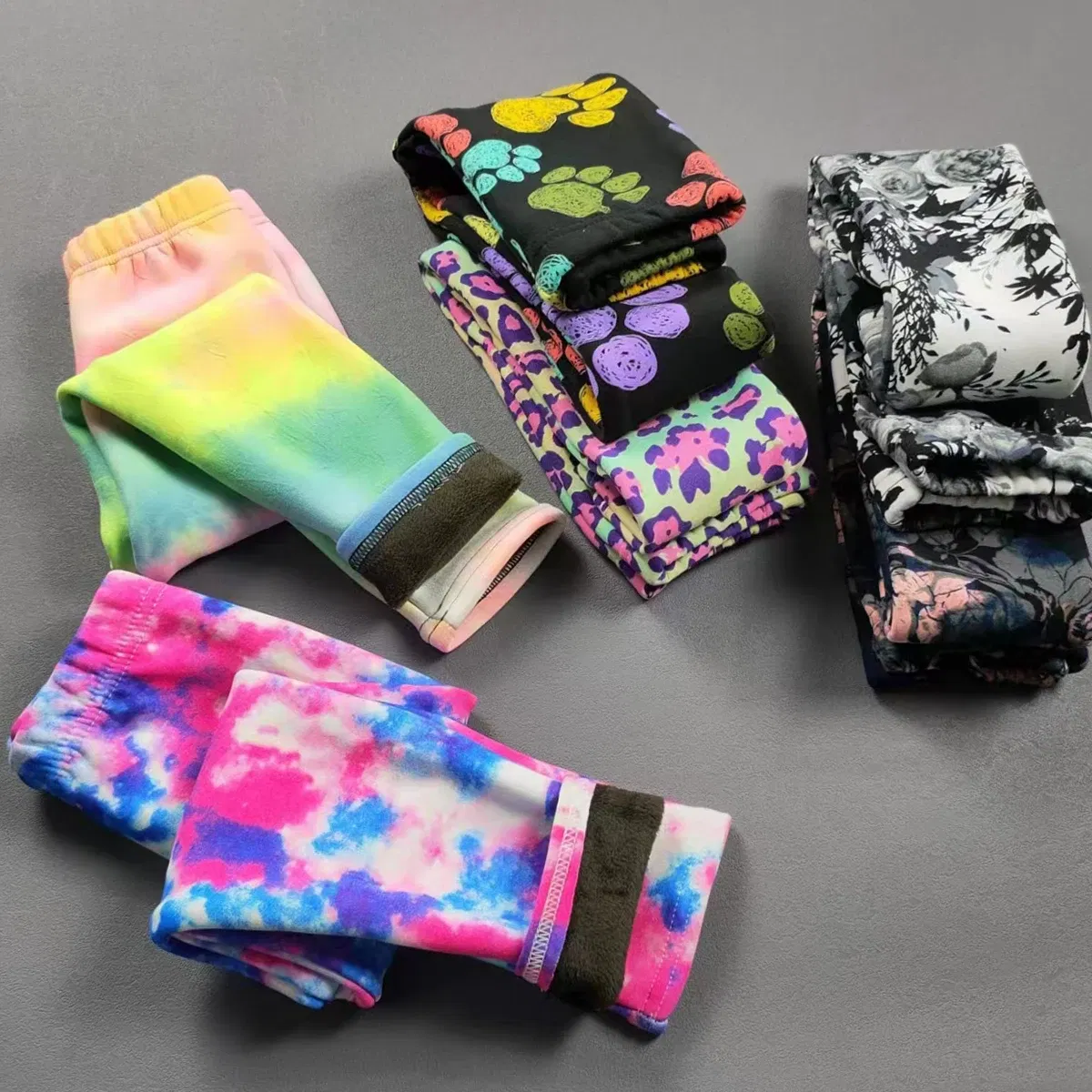 Color: Rose Red, Kid Size: 3T - 2-11Y Girls' Pants Autumn and Winter Slim Fit Warm Bottom Pants Thickened Velvet Printed Children's Pants Baby Casual Pants