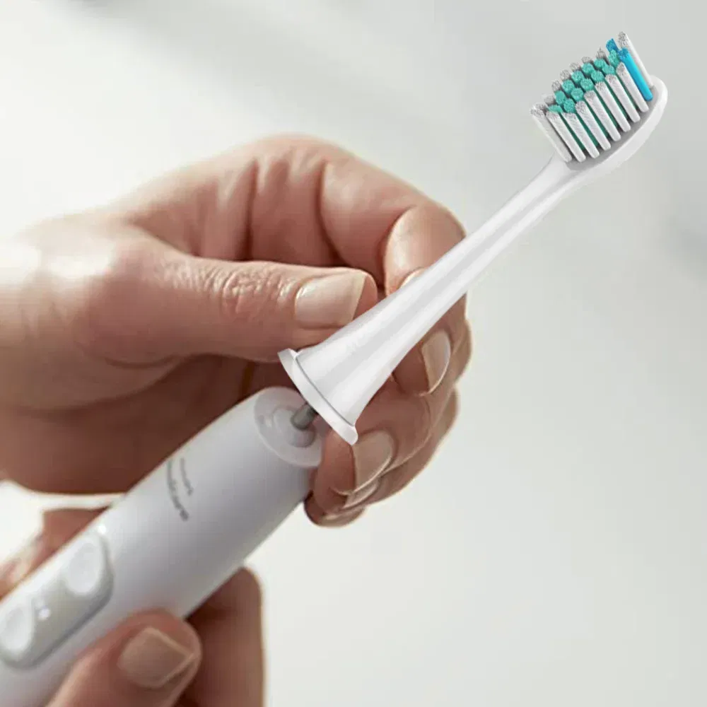 Color: Brown - Electric toothbrush head, replaceable sonic electric toothbrush head, suitable for Philips Sonicare's electric replaceable brush