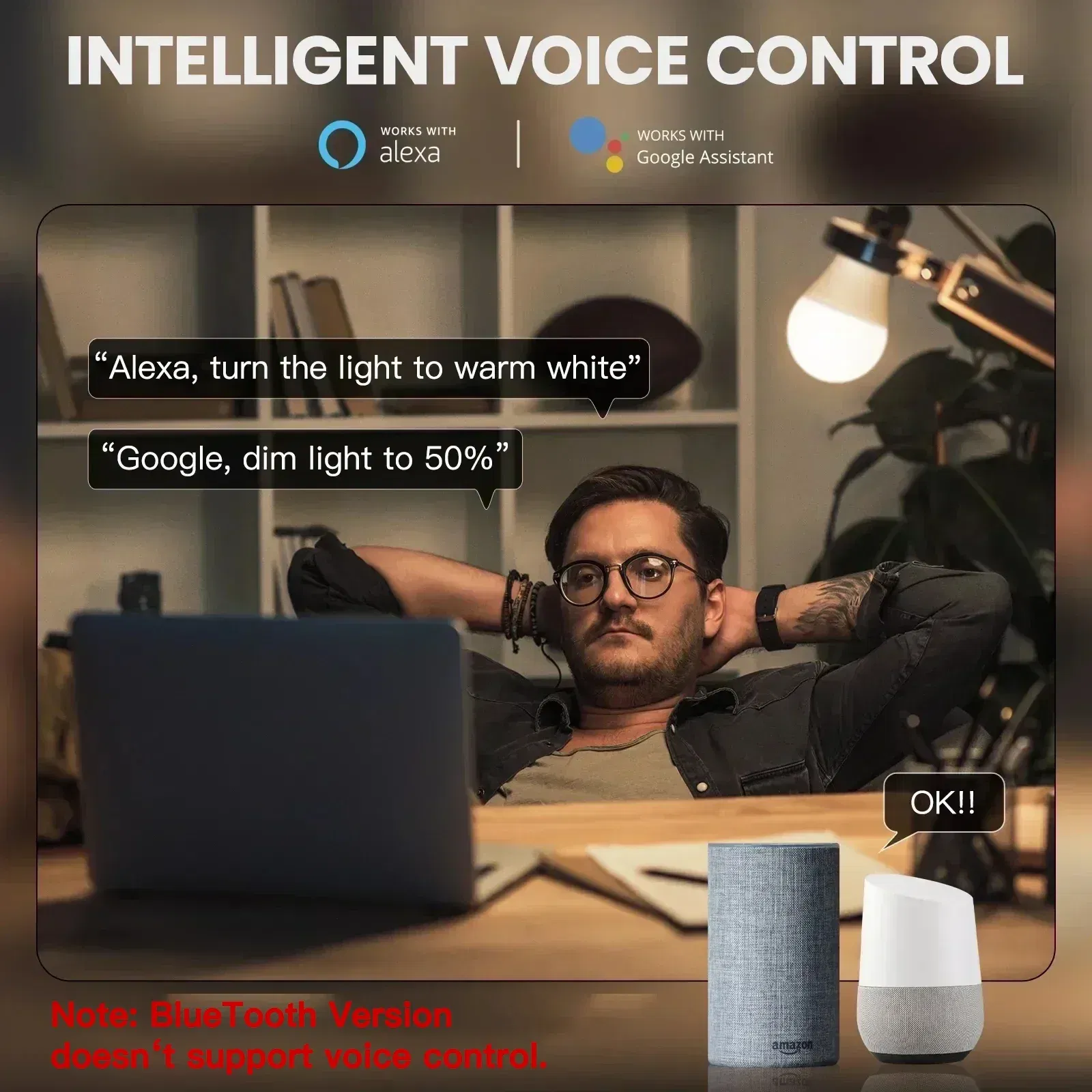Color: Beige, Bundle: Bundle1 - TNCE Tuya E27 Bulb WIFI Zigbee Bluetooth, Dimmable Light LED lamps 2700-6500k RGB, Smart Life APP, Voice with Alexa Google Home