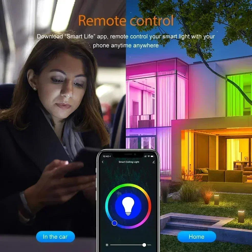 Color: Beige, Bundle: Bundle1 - TNCE Tuya E27 Bulb WIFI Zigbee Bluetooth, Dimmable Light LED lamps 2700-6500k RGB, Smart Life APP, Voice with Alexa Google Home