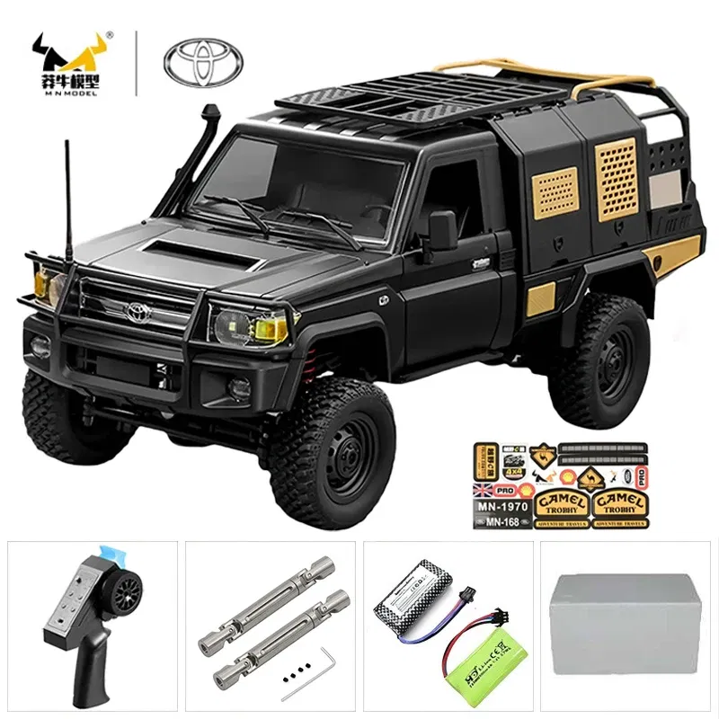 Color: Silver - MN MN82 1:12 Retro Rc Car With LED Lights Full-scale Simulation LC79 Professional 4WD Remote Control Pickup RC Truck Model Toys