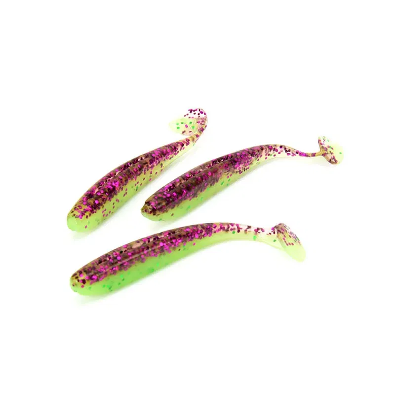 Color: Yellow - 5Pcs/lot 65mm 1.8g Wobblers Fishing Lures Swimbaits Silicone Soft Bait Double Color Carp Artificial Soft Lure