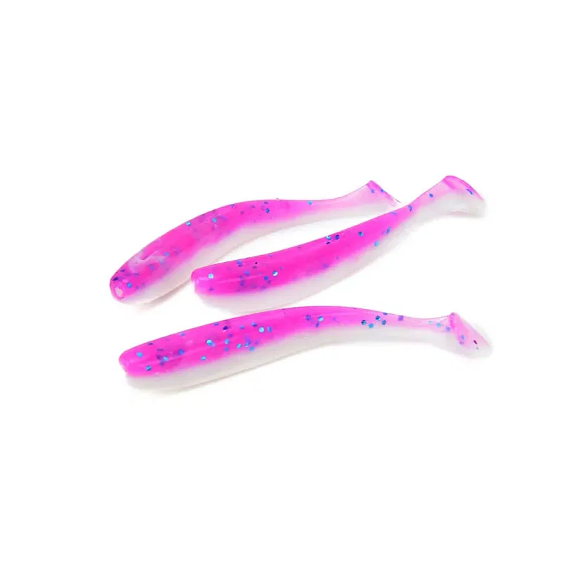 Color: Yellow - 5Pcs/lot 65mm 1.8g Wobblers Fishing Lures Swimbaits Silicone Soft Bait Double Color Carp Artificial Soft Lure
