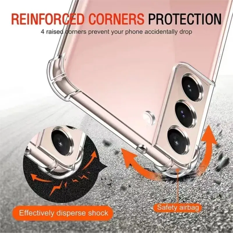 Color: Dark Red - Clear Shockproof Case for Samsung Galaxy A16 A36 A25 A35 A55 A15 A54 A34 A14 A24 A05S A73 A53 A33 A23 A13 4G 5G Back Cover