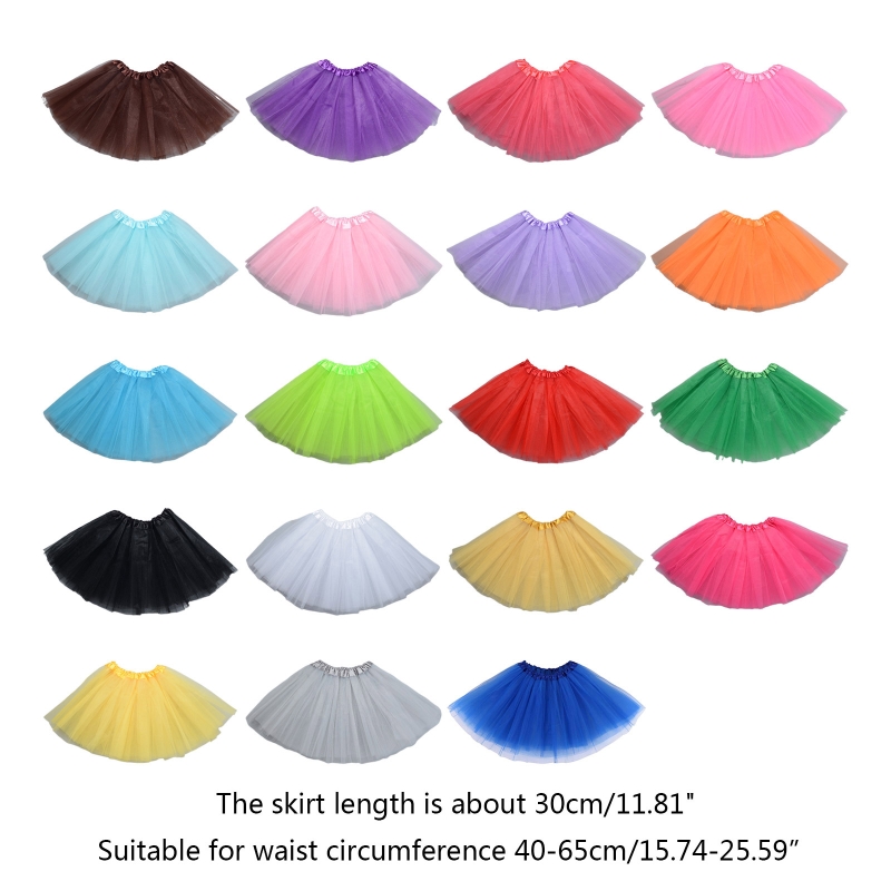 Color: Brown - Children Kids Girls Ballet Skirts Elastic Mesh Tutu Ballerina Dress Gymnastics Dancing Skirt Princess Pettiskirts