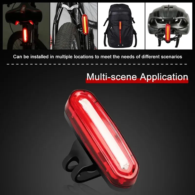 Color: PURPLE - Cycling Tail Light Outdoor Highlight USB Charging Mountain Led Warning Bike Lights Tail Lamp Rear Light Bicycle Accessories