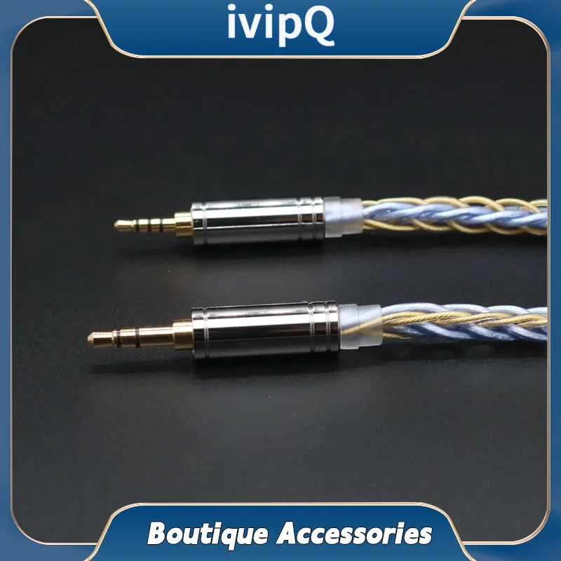 Color: Dark Grey - ivipQ 8-Core Earbud Wire 7N Litz OCC and 6N Gilt OCC Mixed Cable 2.5mm/3.5mm/4.4mm/MMCX/2PIN/0.78mm Earphone Upgrade Line