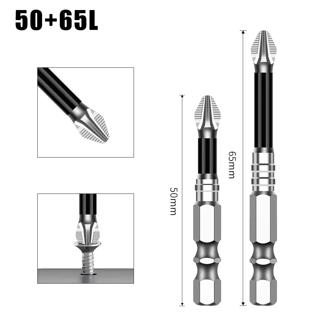 Color: grey - K5 Non-slip High Hardness Bit S2 Strong Magnetic 5A Black Non-slip Cross Head Electric Drill Electric Screwdriver Bit