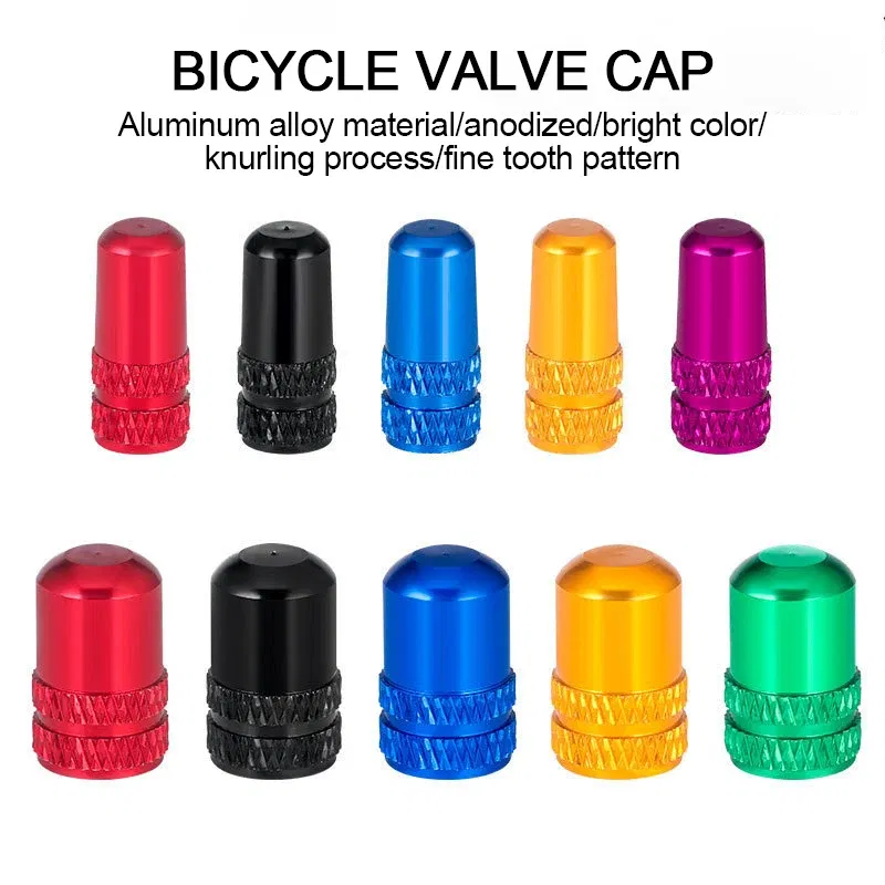 Color: Navy Blue - 2pc Bicycle Valve Cap Aluminum Alloy Presta/Schrader Road Mountain Bike Tire Valve Cap Dust Protection Cover Bicycle Accessories
