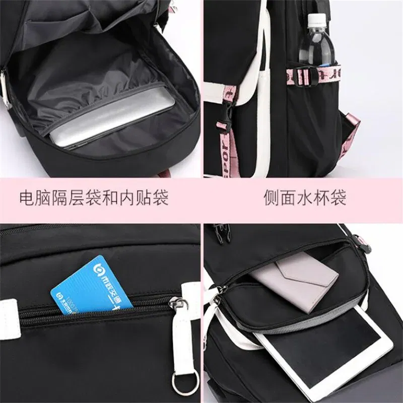 Color: Clear, Size: 17 Inches - Demon Slayer Backpack Schoolbag USB Laptop Bag Tokitou Muichirou Kanroji Mitsuri Men Women Rucksack Travel Shoulder Outdoor Bags