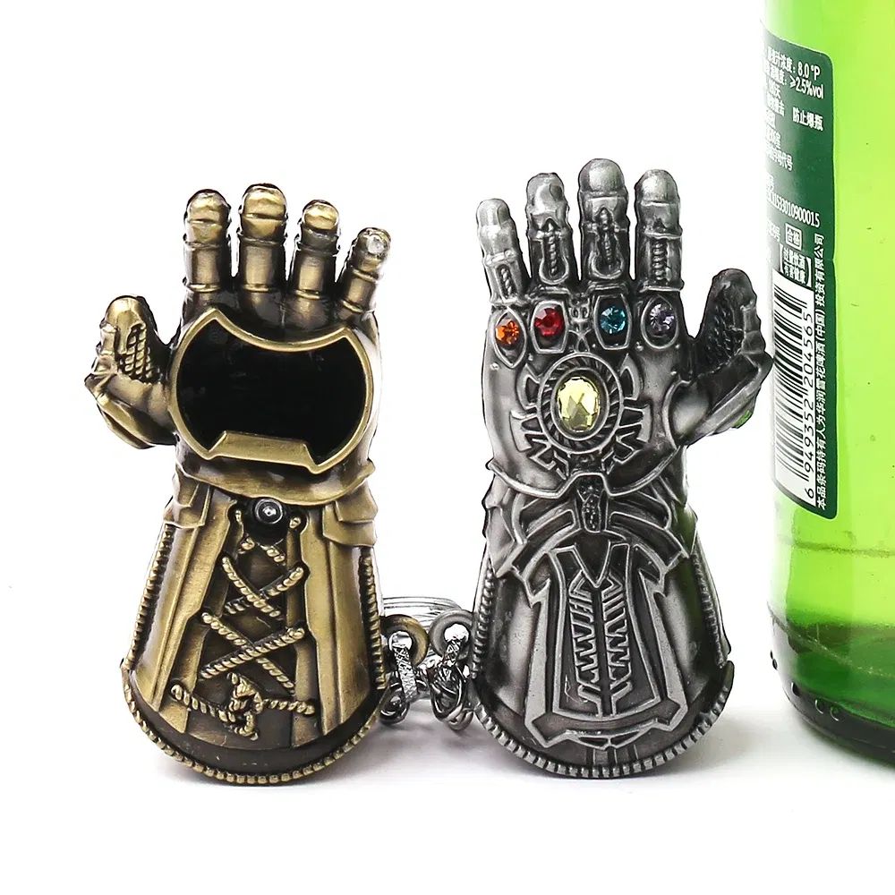 Color: black - Marvel The Avengers Thanos Keychain for Men, Infinity Gauntlet, Creative Beer Bottle Opener, Pendant Gadgets