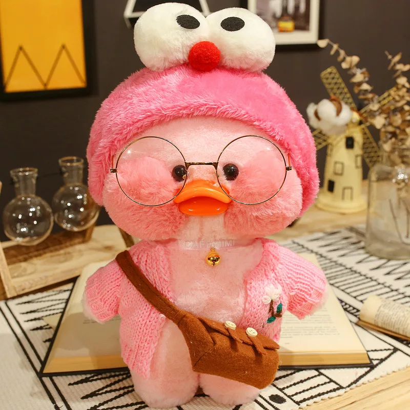 Color: Light Grey, Height: 11cm-30cm - 30cm Kawaii Lalafanfan Duck Plush Toy Cartoon Lalafanfan Duck Doll Soft Stuffed Animal Plushie Birthday Gifts For Girl Children