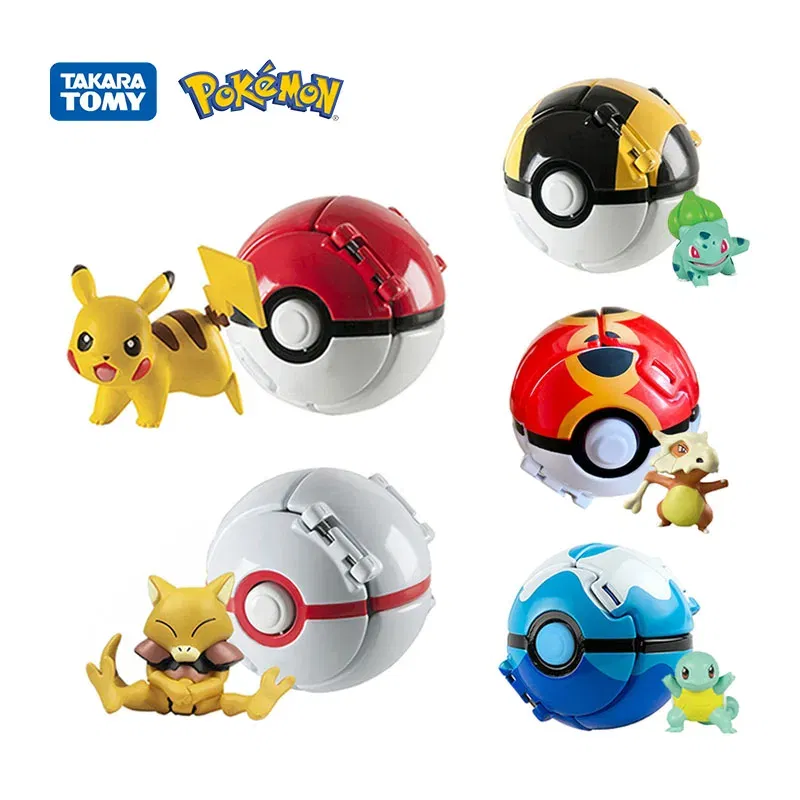 Color: Orange - New Pokemon Pokeball Anime Action Figurse Pikachu Squirtle Pocket Monster Variant Pok?©mon Game Elf Ball Model Toys Kids Gift