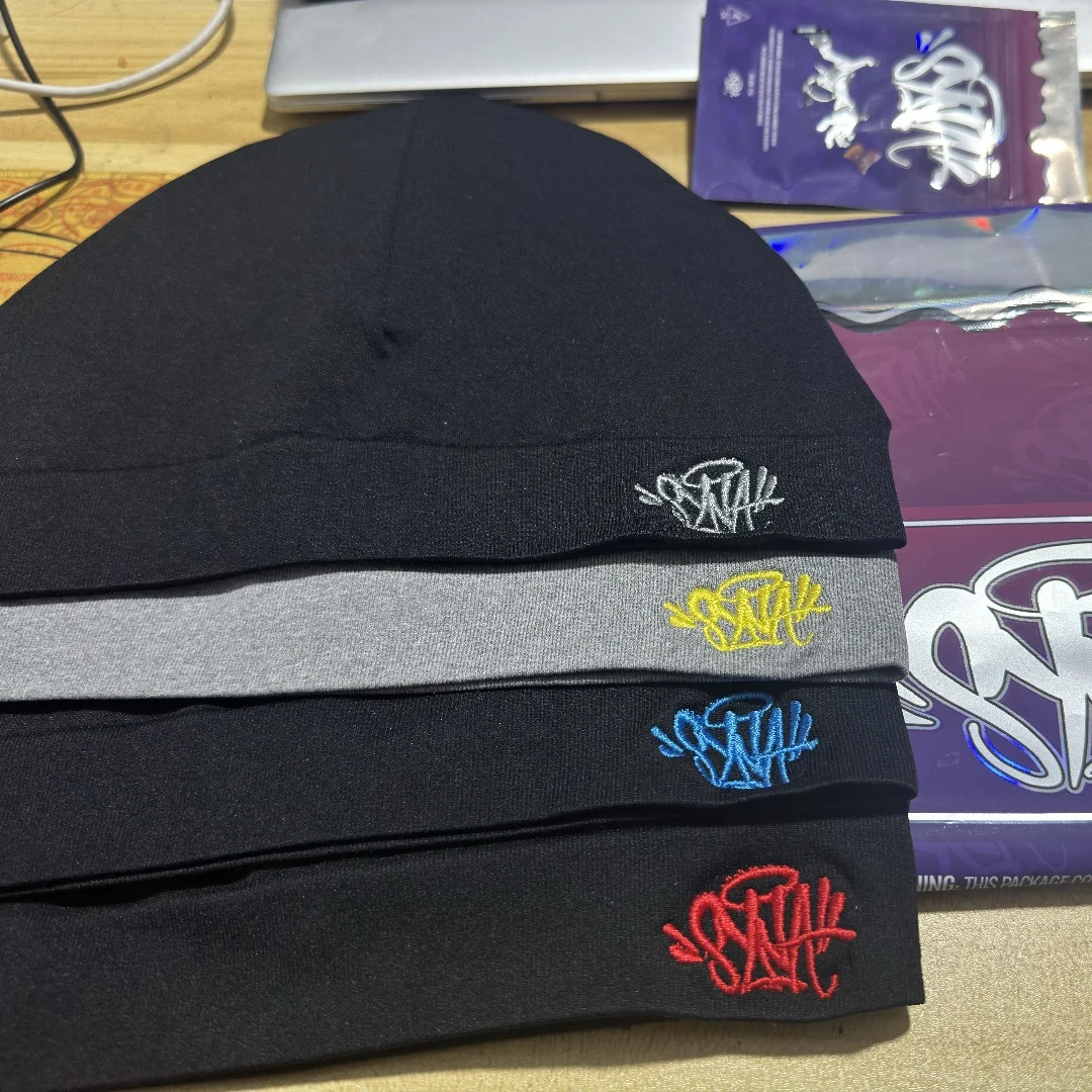 Color: Red - SynaWorld Skull Beanie 2024 New Knitting Syna Beanie Hat Men Women Paragraph Quality Cap Y2k Warm Beanies Syna Running Cap