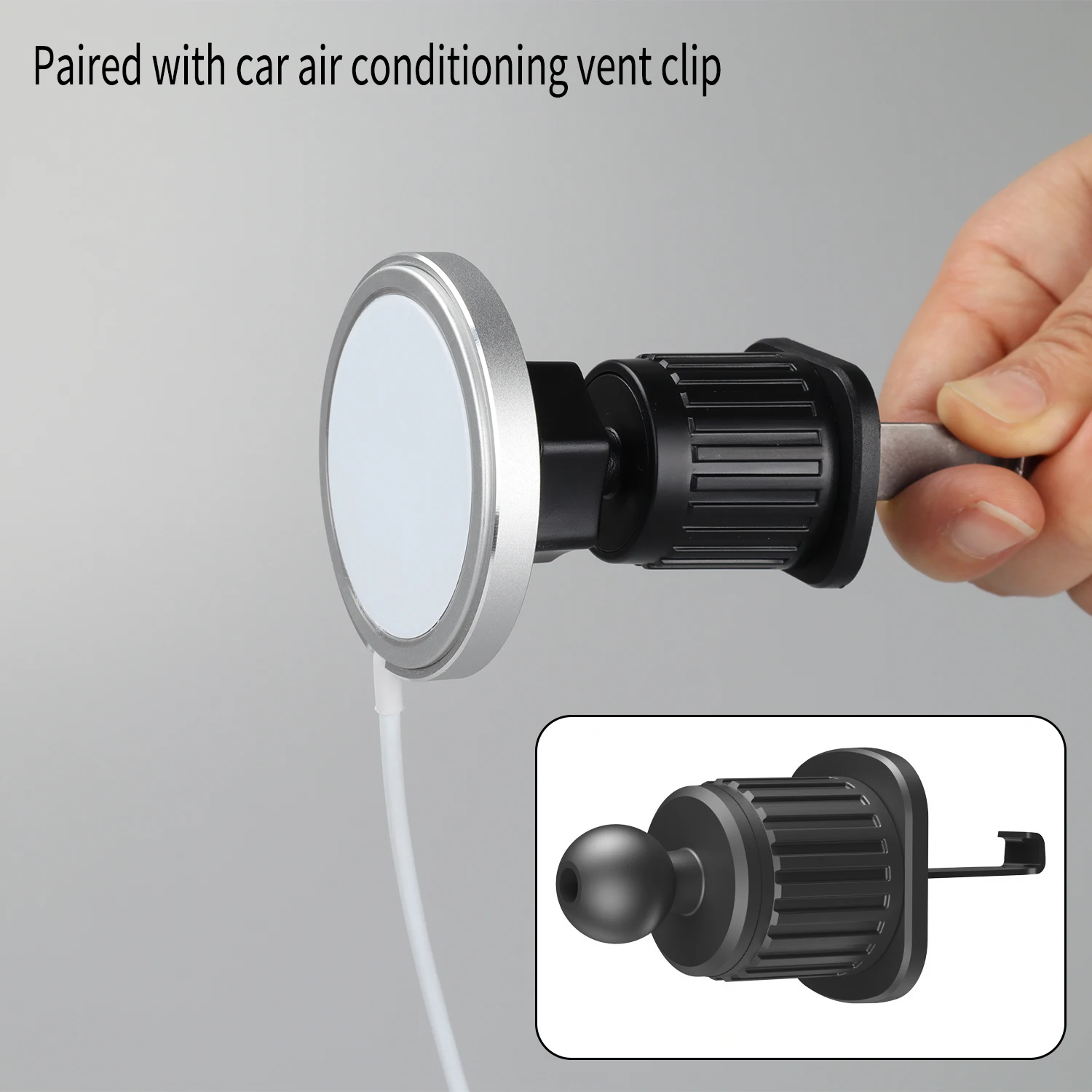 Color: black - Suitable For Apple MagSagfe Charger 15W 25W Car Navigation Base Wireless Charger Phone Holder Car Air Outlet Holder