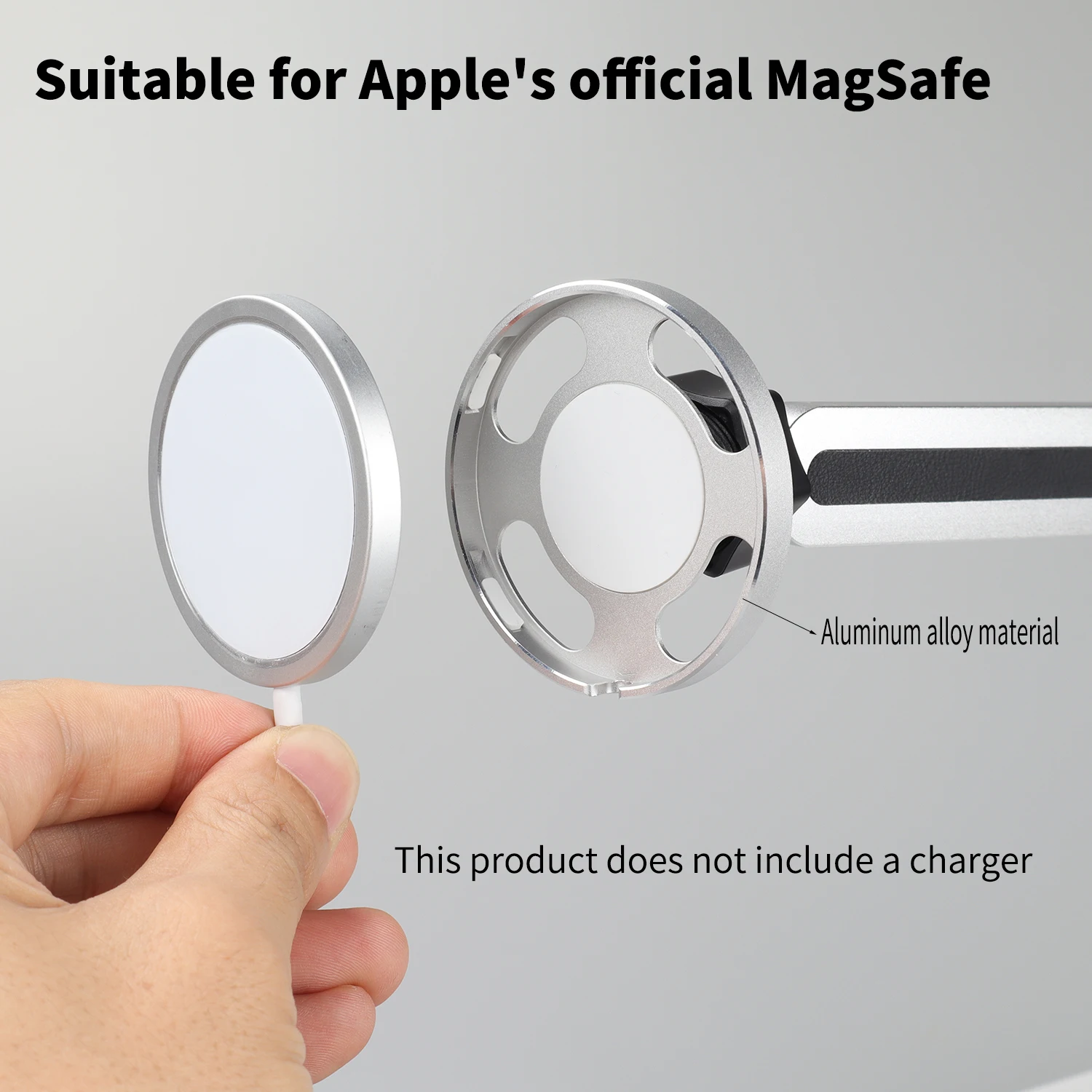 Color: black - Suitable For Apple MagSagfe Charger 15W 25W Car Navigation Base Wireless Charger Phone Holder Car Air Outlet Holder